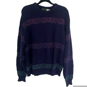 Medium Vintage Sweater Colours by Alexander Julian Navy Pink Green & Purple
